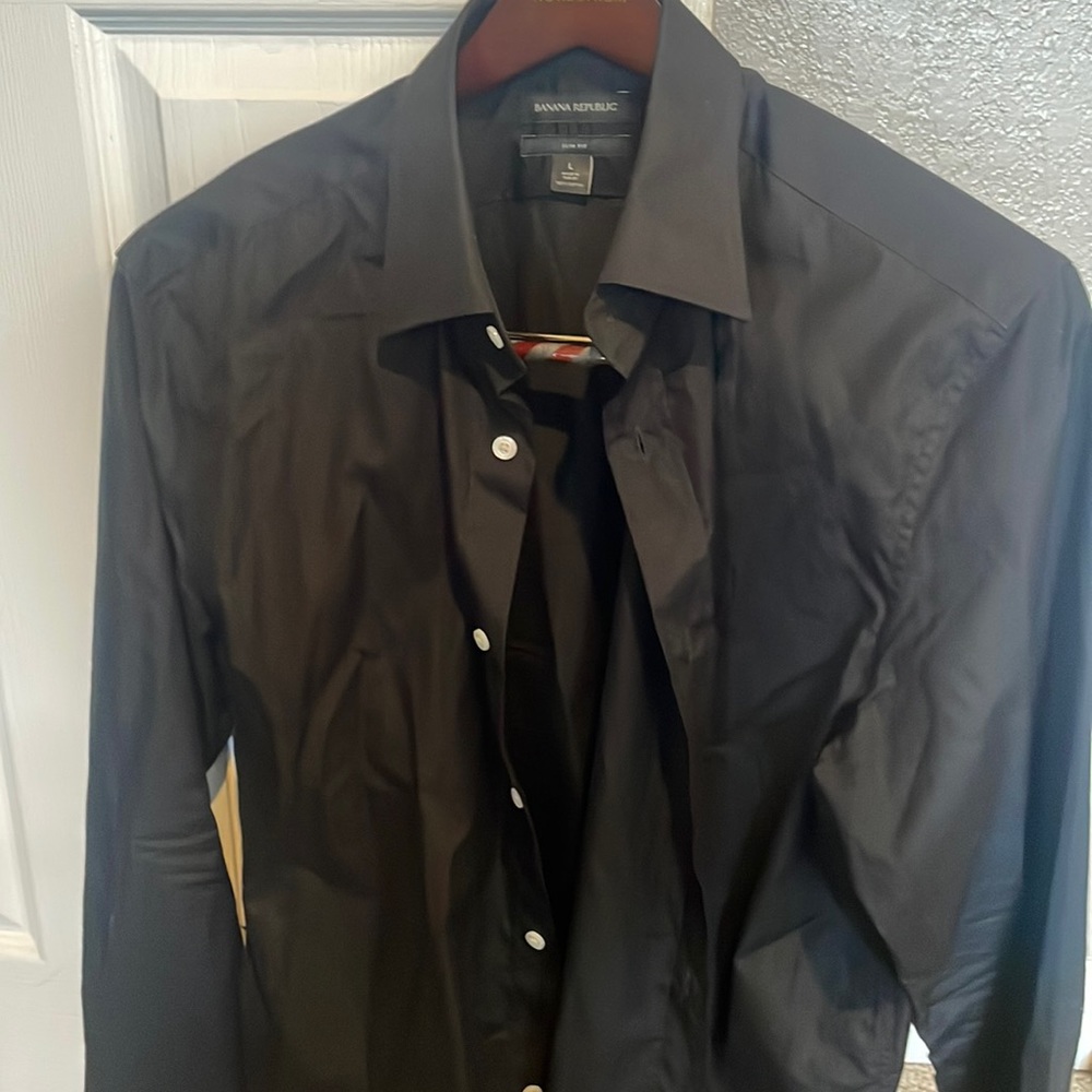 Black slim fit Banana Republic dress shirt